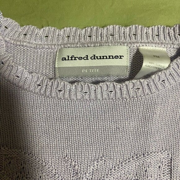 Alfred Dunner Women's Top Sweater Blouse Shirt PM Purple Chunky Cottage - Picture 3 of 5